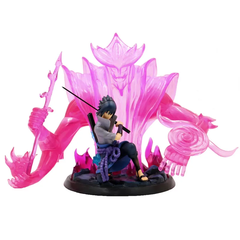 Us 2383 8 Offanime 30cm Naruto Shippuden Uchiha Pink Sasuke Susanoo Tempestuous God Of Valour Sharingan Action Figure In Action Toy Figures From