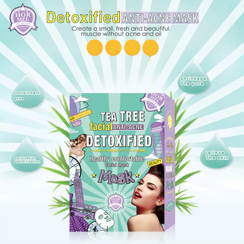 HEMEIEL tea Tree detox Корейская маска для лица против акне и черных точек увлажняющая маска для лица с масляным контролем уход за кожей 3 шт