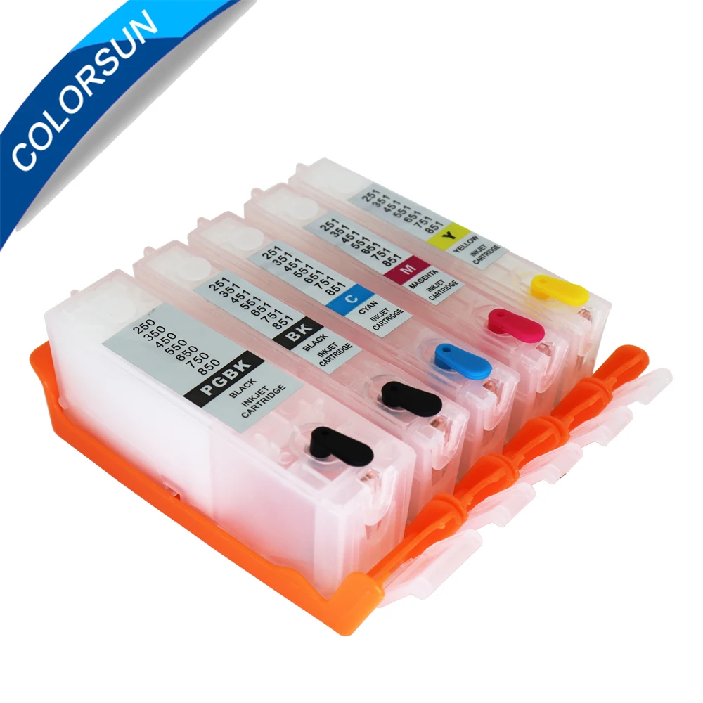 5 шт. PGI-250 CLI-251 PGI250 перезаправляемый картридж для hp Canon IP7220 IP8720 MG5420 MG6420 MX922 MX722 IX6820 с