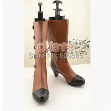 Профессиональный ручной косплей настроены завод Kuroshitsuji шире коричневые сапоги черный Батлер Обувь