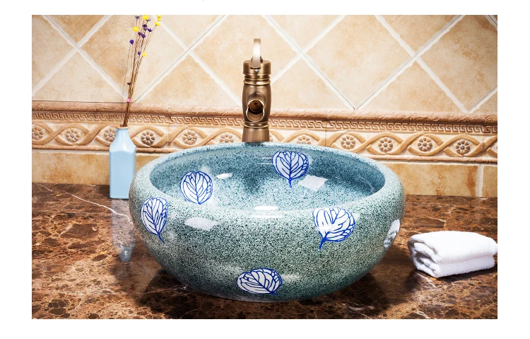 Handmade China Lavabo Washbasin bathroom sink bowl countertop Flower Shape Ceramic wash basin bathroom sink (5)