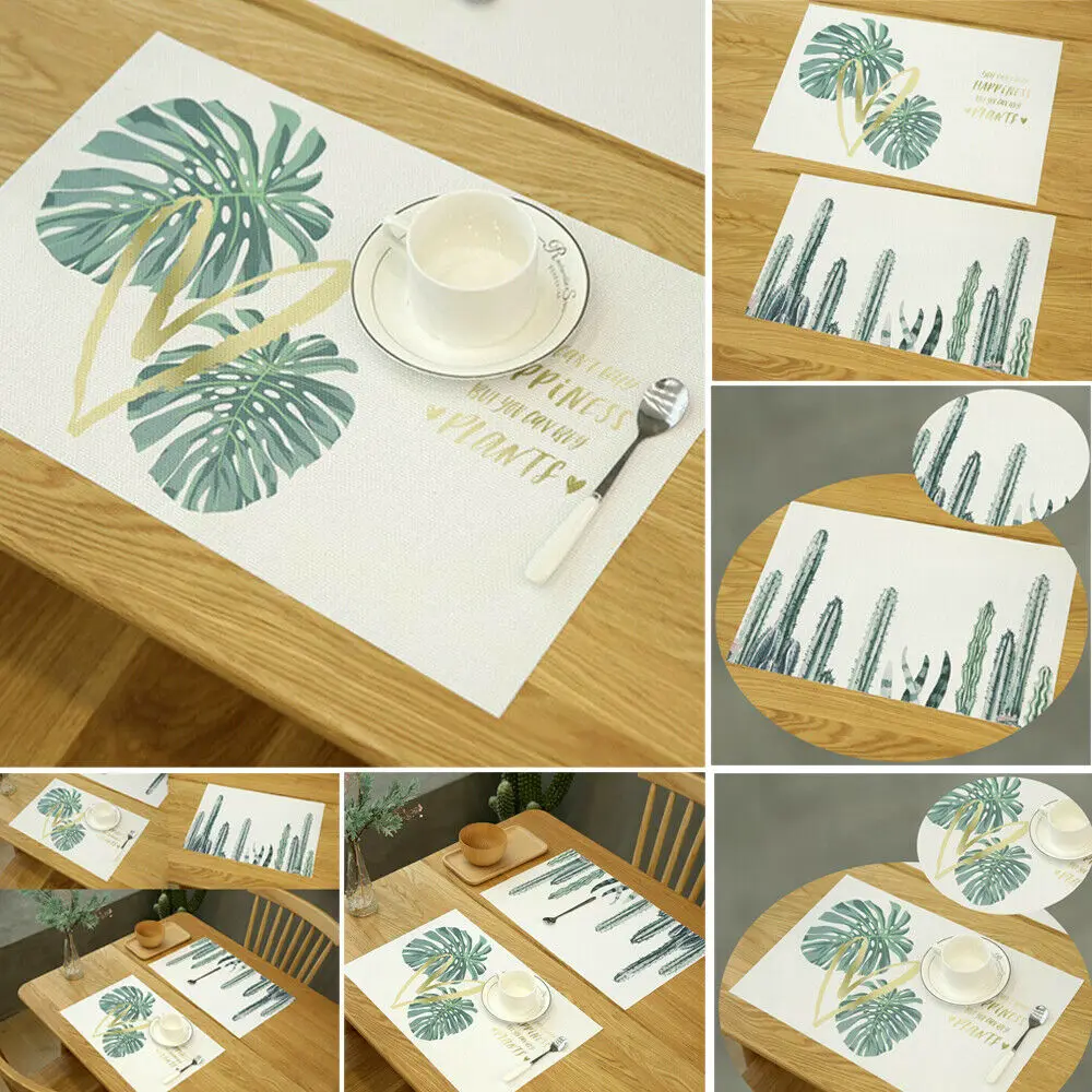 

Heat Resistant Place Mat Linen Non Slip Washable Dining Table Placemats 2019