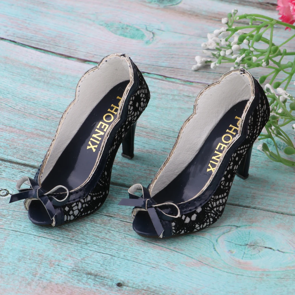 Fashion Peep-toe High Heel Sandle Shoes for 1/3 BJD Clothes Accs Dark Blue
