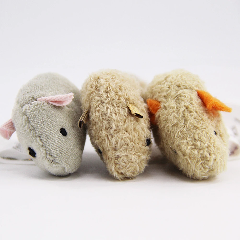 

3 Pcs High Simulated Plush Cat Toy Little Mouse Squeak Props Pet Non Toxic Rat Activity Game Chase Bite-Resistant Mouselet