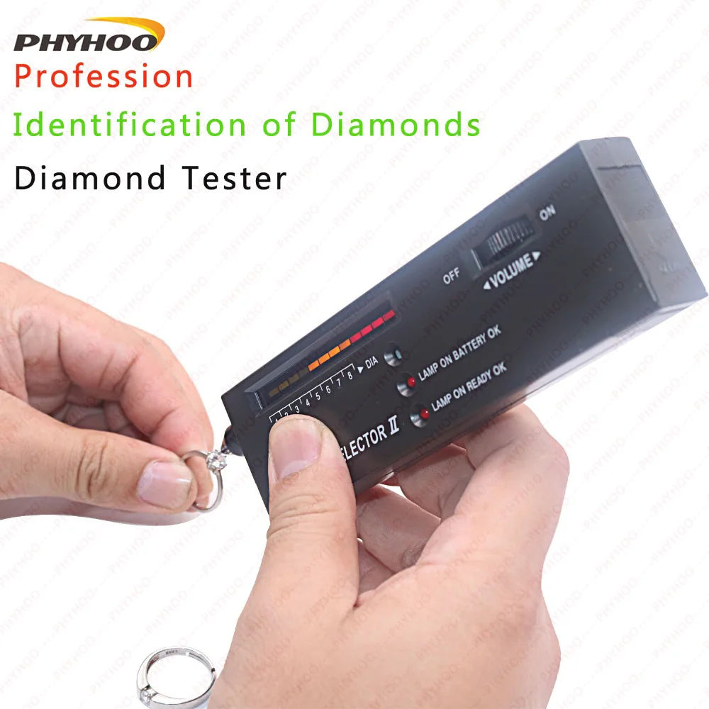 PHYHOO High Accuracy Professional Jeweler Diamond Tester Pen Jewelry Diamond  Selector For Novice and Expert
