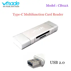 Vmade type-C USB-C концентратор CB02A мини-адаптер для MacBook/MacBook Pro/Xiaomi type-C Micro USB 2,0 Multi-function TF SD Card Reader