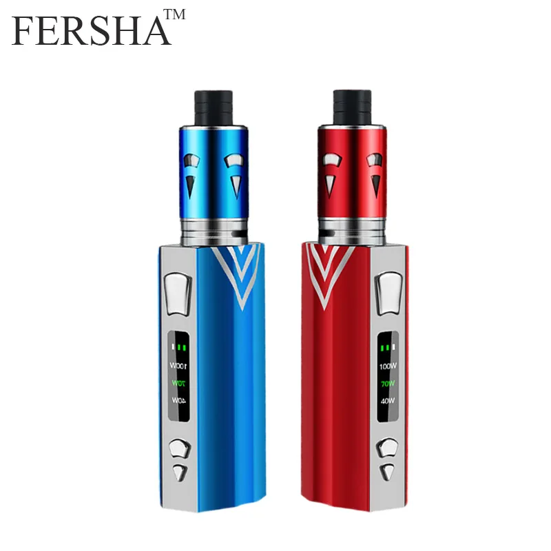 FERSHA 100W Electronic cigarette kit 3-speed adjustment510 vape mod metal body 2000mAh battery 0.5ohm 2ml electronic aerosolizer FERSHA 100W Electronic cigarette kit 3-speed adjustment510 vape mod metal body 2000mAh battery 0.5ohm 2ml electronic aerosolizer