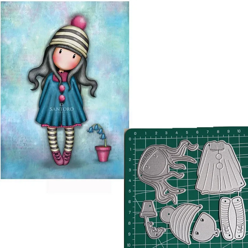 

Metal Cutting Dies Little doll germination 2019 Scrapbooking Craft Dies Cut Stamps Embossing Stencils Invitation Card