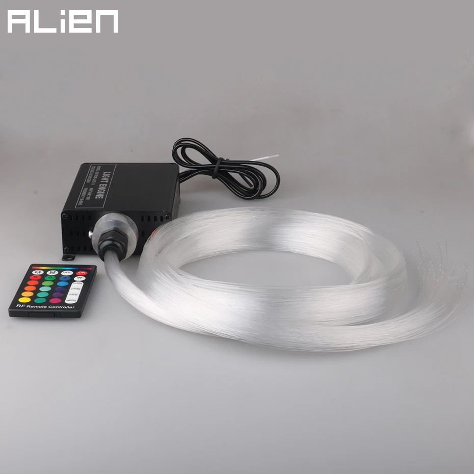 

ALIEN 16W RGBW 16 Color Changing LED Optic Lights Star Ceiling Kit Light 200pcs 0.75mm 2M End Glow Optical Fiber Engine Lighting