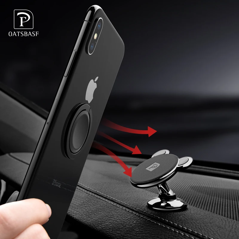OATSBASF Luxury 360 Degree Metal Finger Ring Holder Smartphone Mobile Phone Finger Stand Holder For iPhone 7 6 Samsung