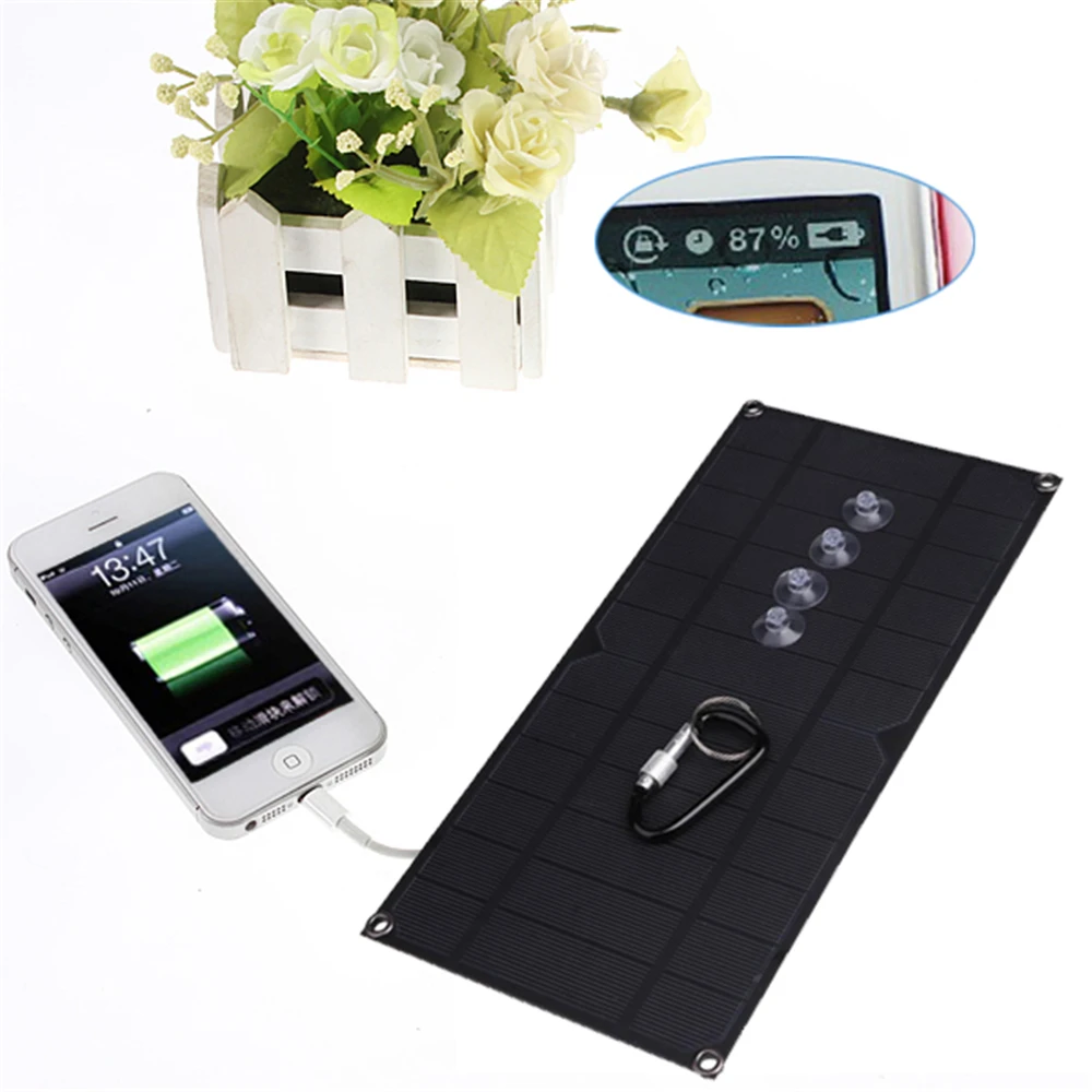 

Cewaal 6W 5V 1.2A Thin-Film Solar Panel Supply Power Bank Cells Peel Stick Phone Battety Charge Solar Cell Charging 26.5cm*13cm