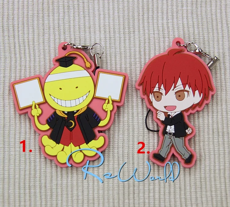 Assassination Classroom Anime Korosensei Shiota Nagisa Akabane Karuma ... - Assassination Classroom Anime Korosensei Shiota Nagisa Akabane Karuma Japanese Rubber Keychain