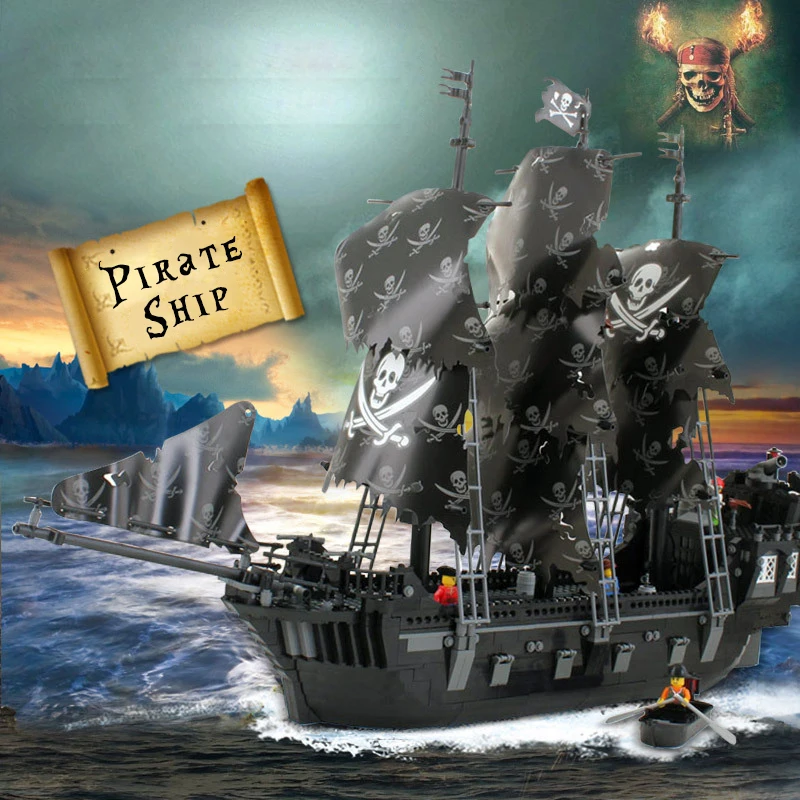 

Building Blocks Movie Pirate Black Pearl Ship Pirates of the Caribbean Bricks 4184 Compatible Legoinglys Kids Birthday Gift Toys