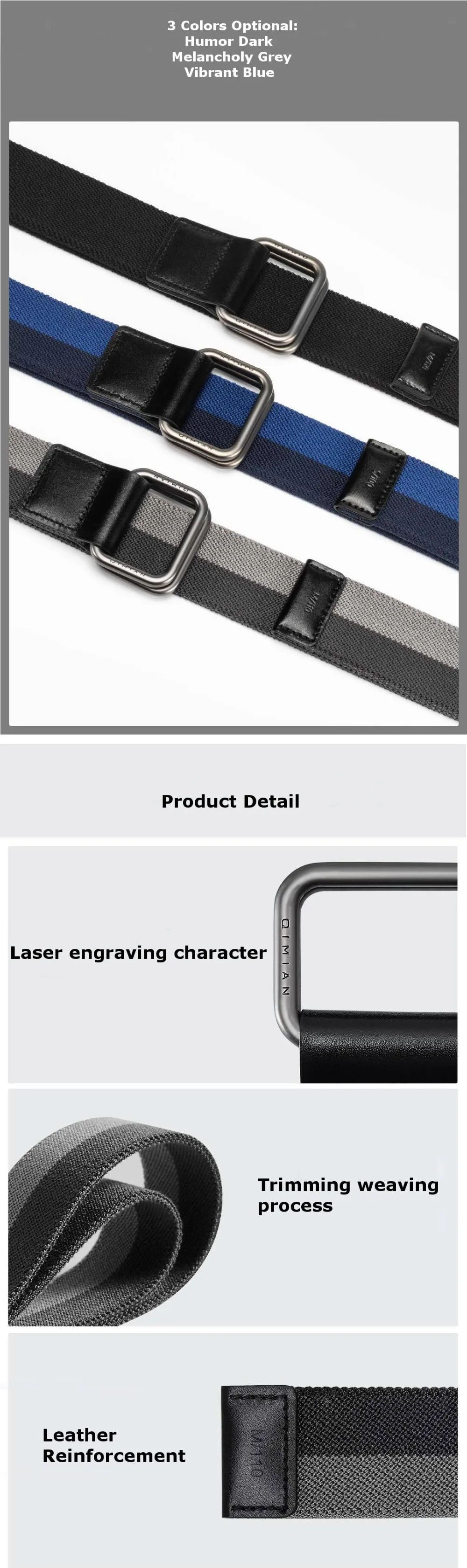 XIAOMI 125cm CT3801 3.8cm Sports Leisure Tactical Belt For Man Women Quick Release Buckle Elastic Fabric Bel (6)