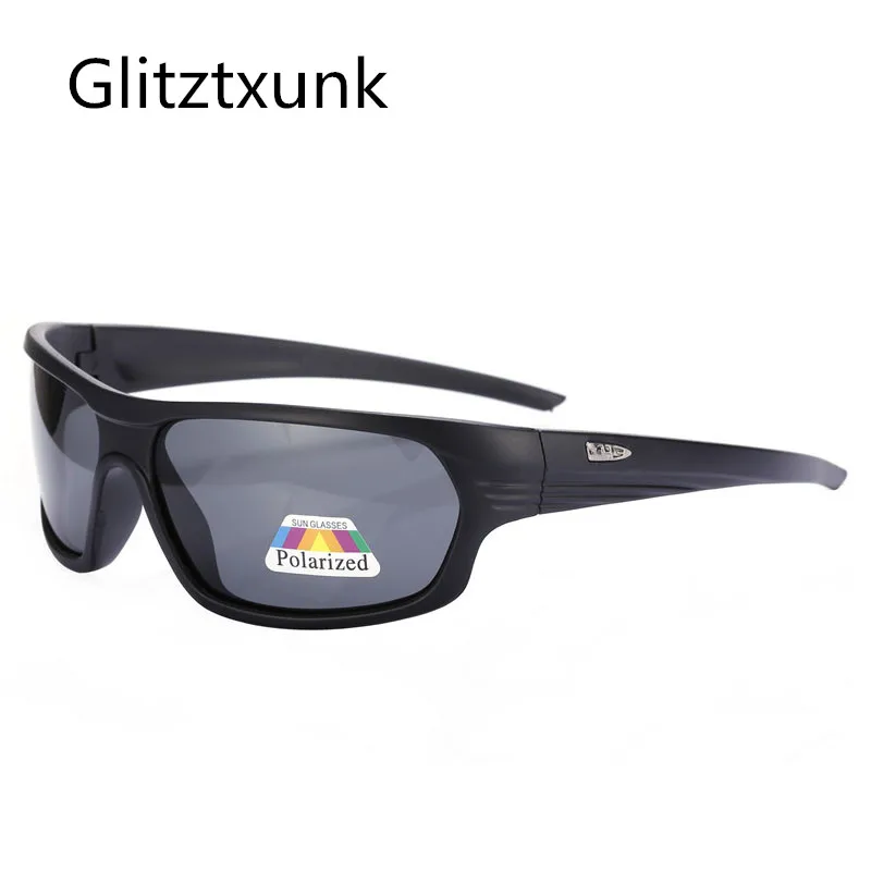 

Glitztxunk Sport Sunglasses Men Polarized Square Retro Sun Glasses for Men Black Frame Outdoor Driving Eyewear Oculos Gafas