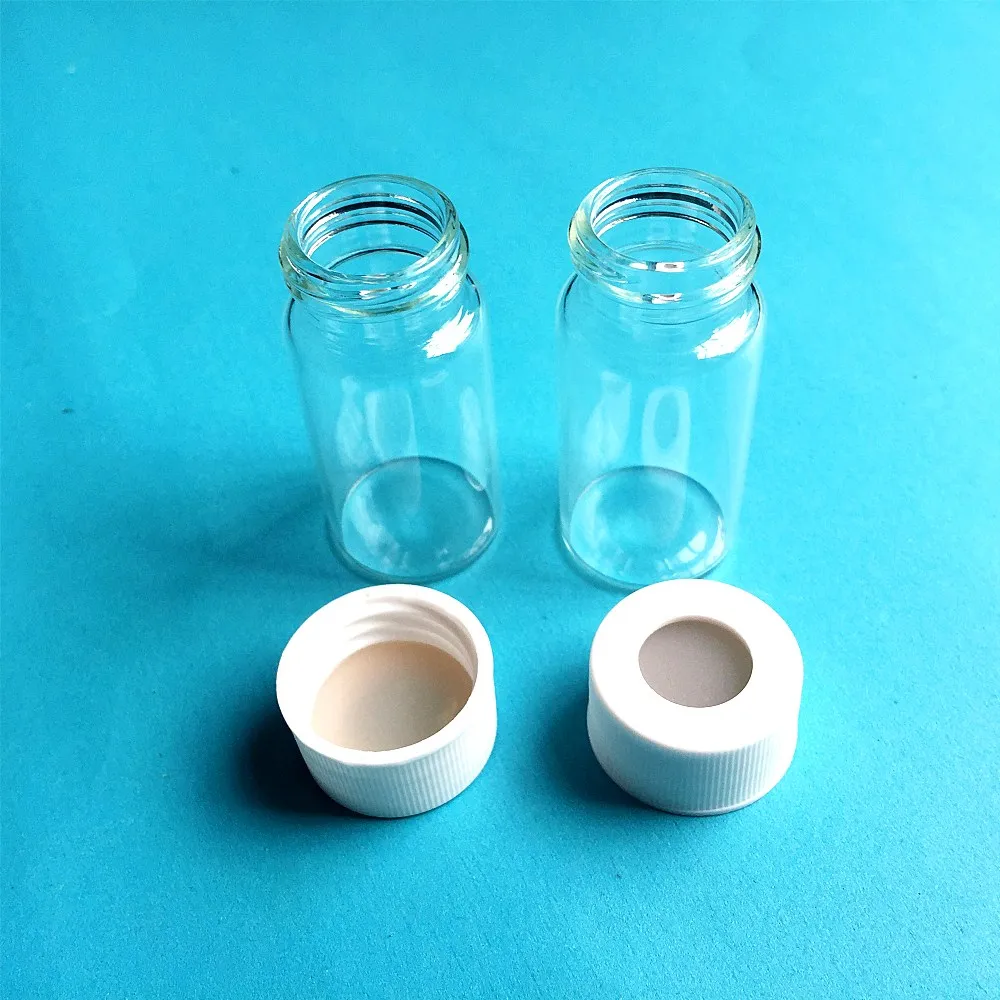 شفافة المسمار اللوني فيال 20 ml ل شيمادزو 27.5*57mm عينة زجاجة تخزين 22mm تحليل زجاجة مع غطاء الحاجز 10 pcs