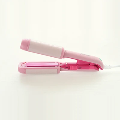 Электрический утюжок для волос, мини выпрямитель для волос, дорожный утюжок для завивки волос - Цвет: Pink