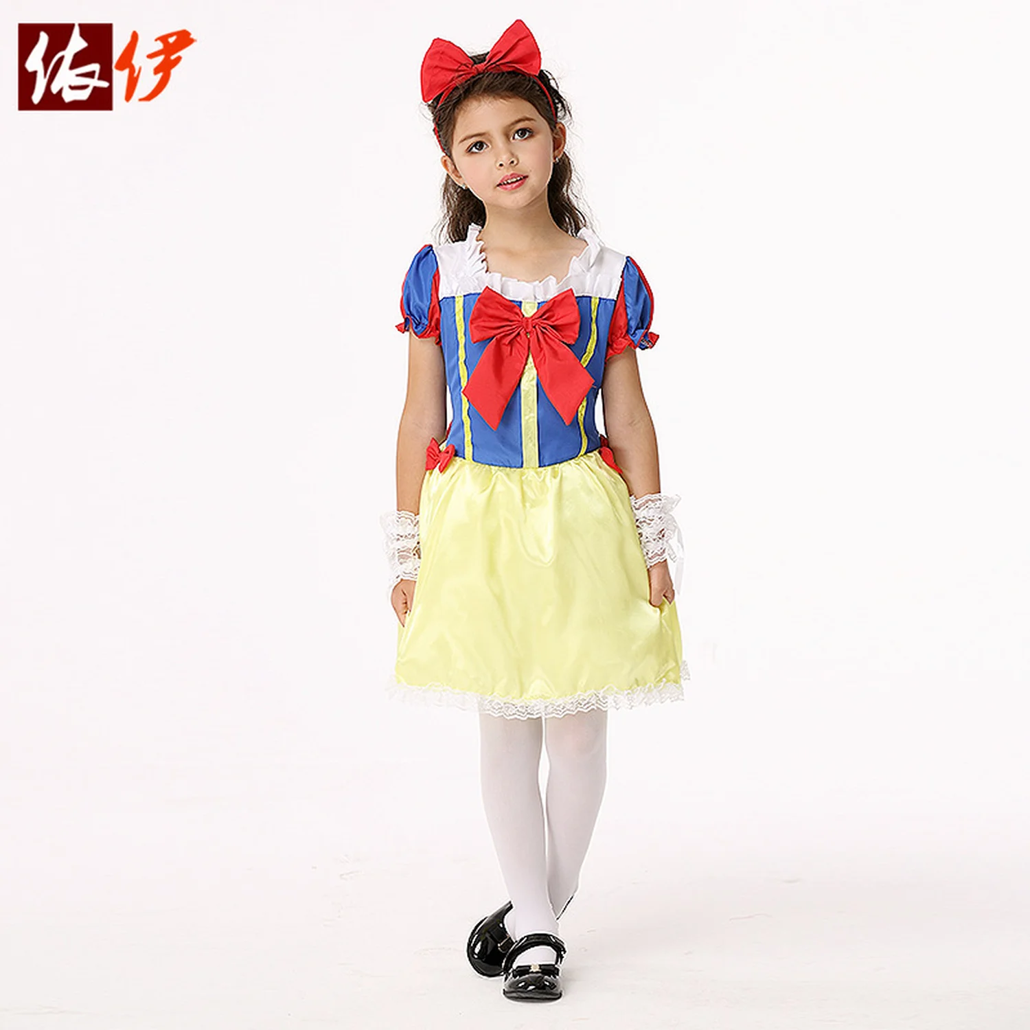 

Children Snow White Cosplay Dress Set Halloween Costume for Kids Party Dance Performance Costume Cartoon Anime Princess Clothes