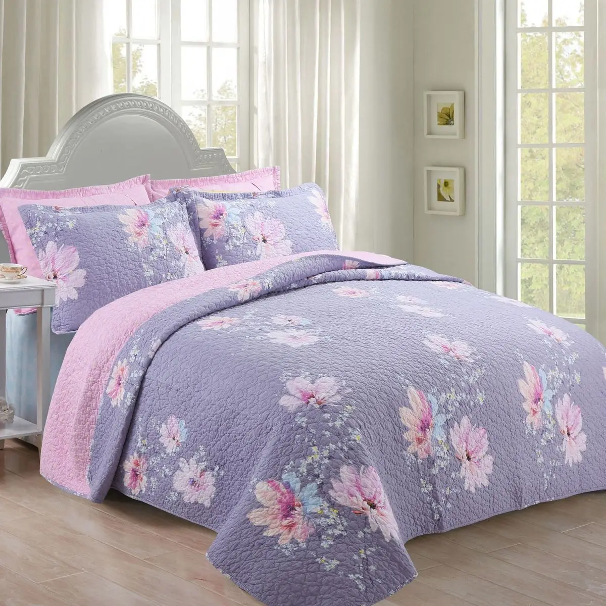 DeMissir Luxury Quilting Summer 3PCS Set Quilt Bed Covcer Blanket