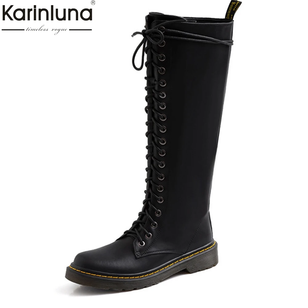 

genuine cow leather Add Fur Warm Boots Woman Shoes zipper chunky heels knee high Boots Female shoes woman riding boots