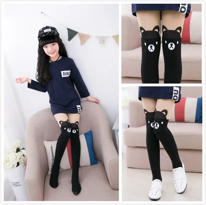 

tights velvet anti tick off the thigh render pantyhose stocking spring autumn period summer children tights splicing fake tights