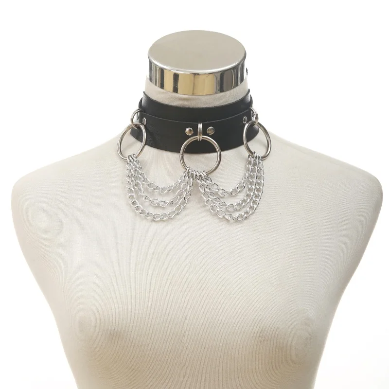 Gothic Rock Gargantilla tachuelas collar zinc Killer tachuelas 12mm de piel cuero cuello banda