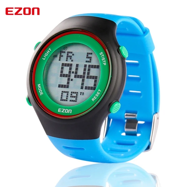 Цифровые уличные спортивные часы Runnin для мужчин и женщин водонепроницаемые 30 М часы будильник многофункциональные наручные часы EZON L008 - Цвет: Синий