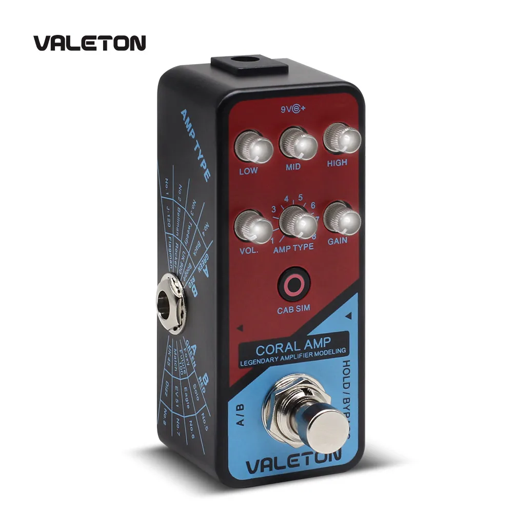 Valeton Amp Modeler педаль для гитары 16 классических и основных моделей с высоким