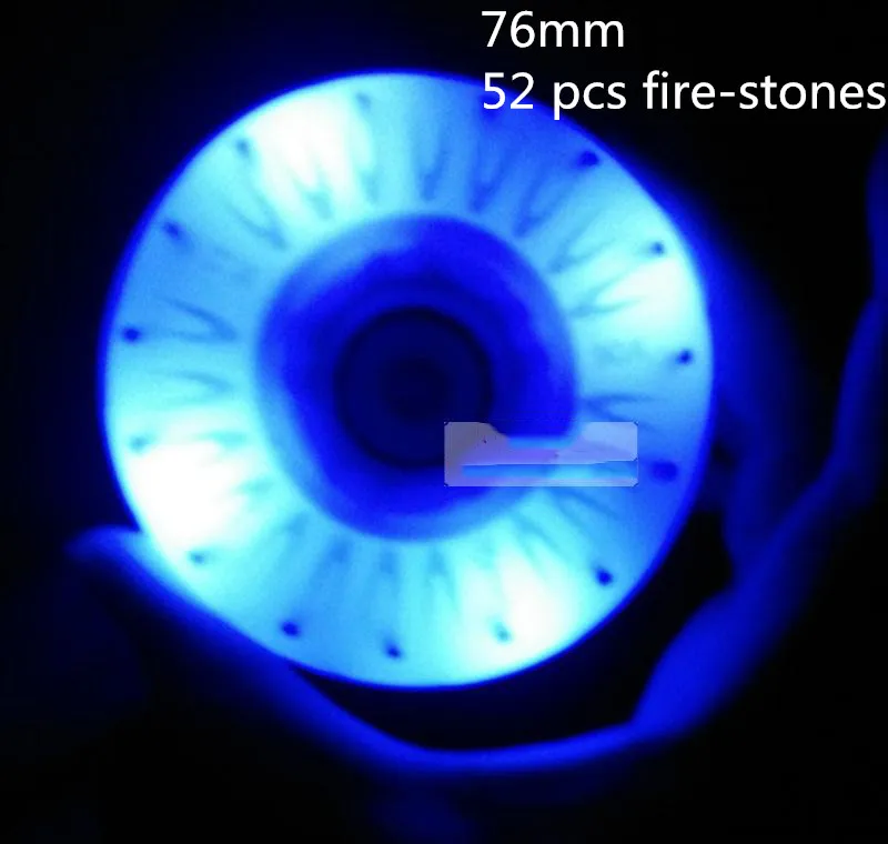 4 шт./компл. роликовые коньки огнеупорные камни светящиеся колеса для роликов 90A твердость светодиодный вспышка блестящие роликовые коньки без подшипников - Цвет: 4 pcs 76mm blue