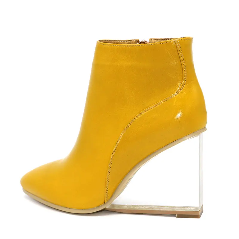 33 Schuhe Damen Boots Winter 41 Hie Se Zhen Heels Ankle Frau Spitz Pi Gre High Transparente Fizaizifai Schwarze Keile cJKlF1