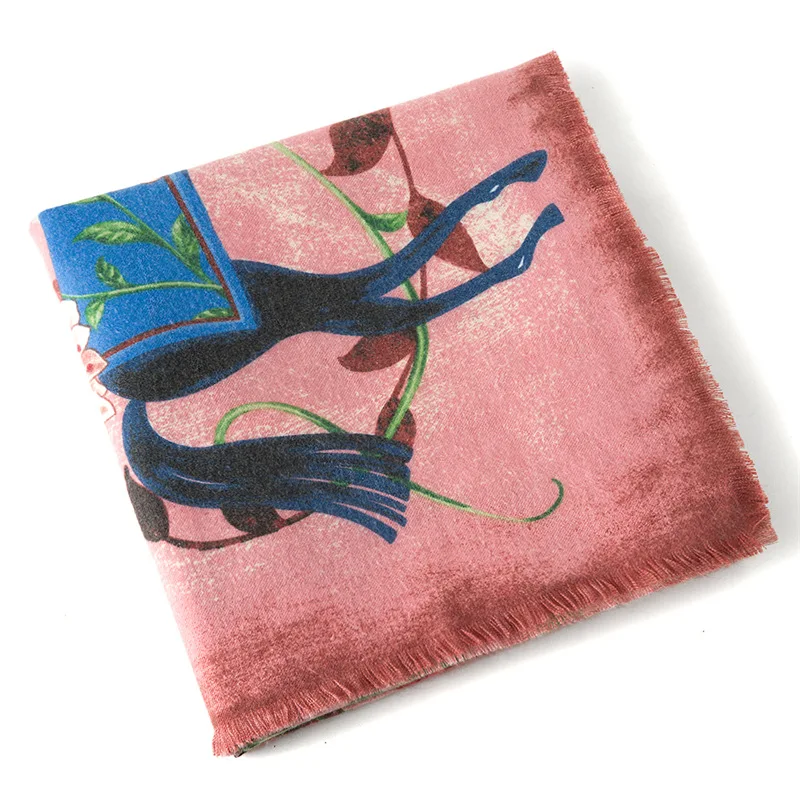 POBING Luxury Brand Winter Scarf Cashmere Square Scarves Spain Horse Rose Flower Print NecKerchief Women Shawls Wrap Hijab 130CM POBING Luxury Brand Winter Scarf Cashmere Square Scarves Spain Horse Rose Flower Print NecKerchief Women Shawls Wrap Hijab 130CM