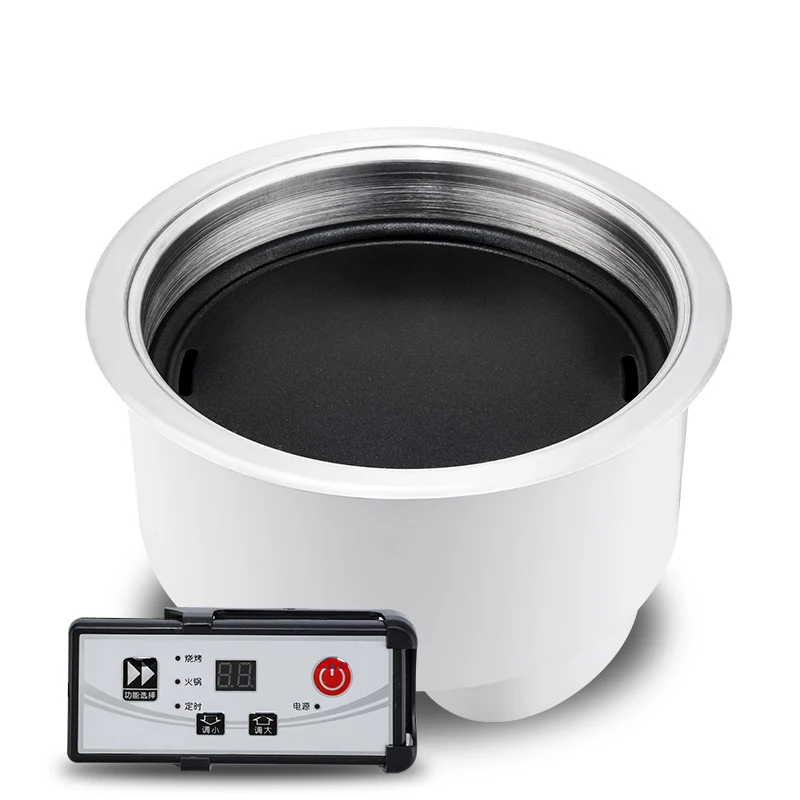 

220V Commercial Multifunction Electric Grill Non-stick Buffet Embedded Circular Barbecue Pot Korean Household Kitchen Barbecue