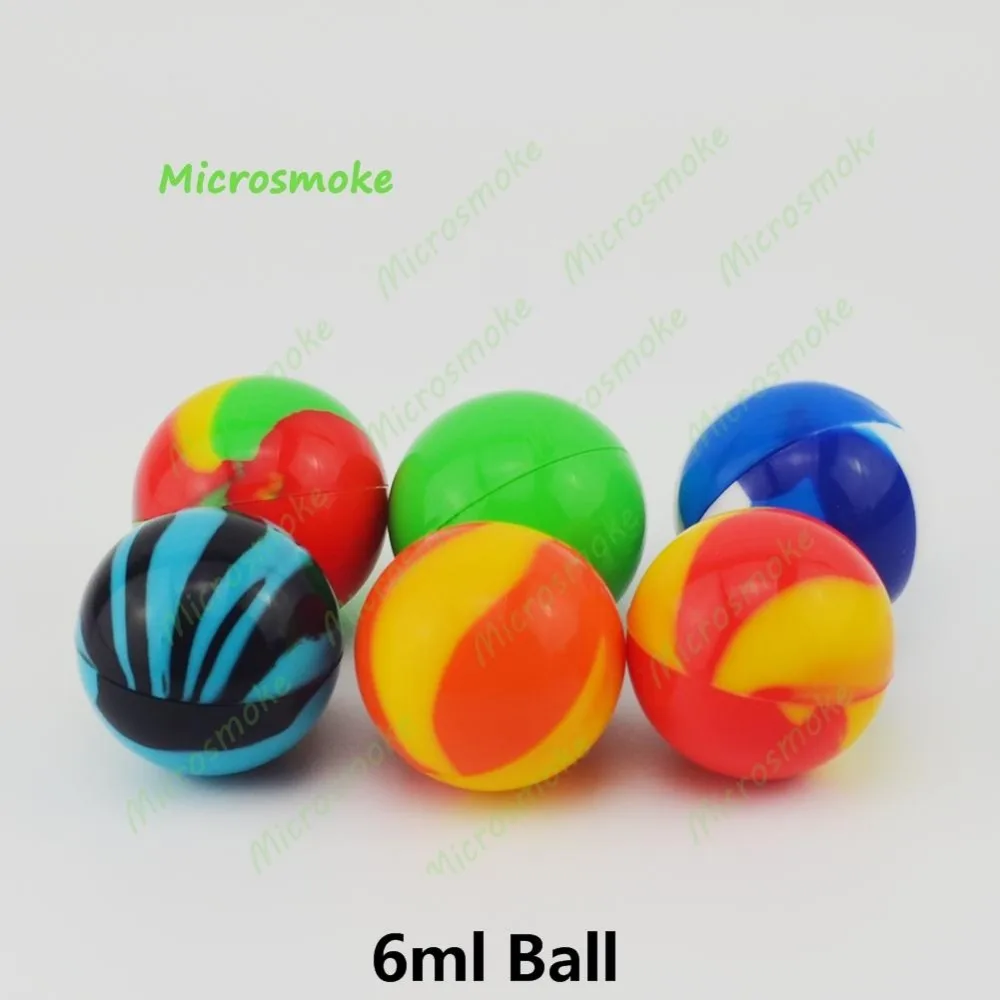 50pcs High Quality 6ml Ball Style Silicone Containers For