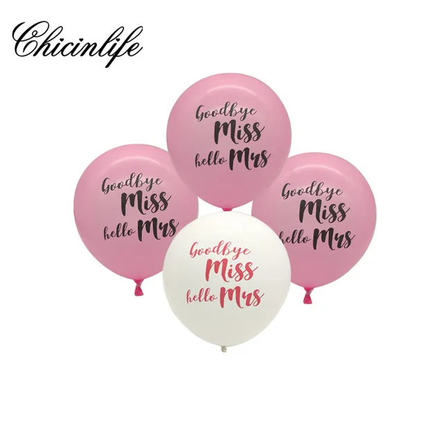 Chicinlife 10pcs Goodbye Miss Hello Mrs Balloons Miss To Mrs Bachelorette Party Bridal Shower Wedding Decoration Hen Party Balloon Balloon Balloons 10pcsballoons 1 Aliexpress