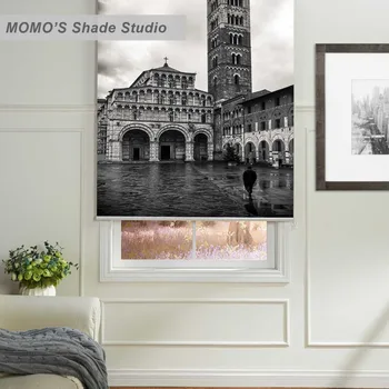 

MOMO Thermal Insulated Blackout Fabric Custom Scenic Window Curtains Roller Shades Blinds,PRB set194-198