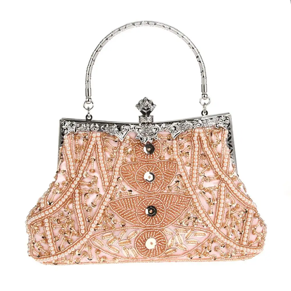 

Vintage Women Beaded Flower Clutch Handbag Evening Party Shoulder Bag Pouch