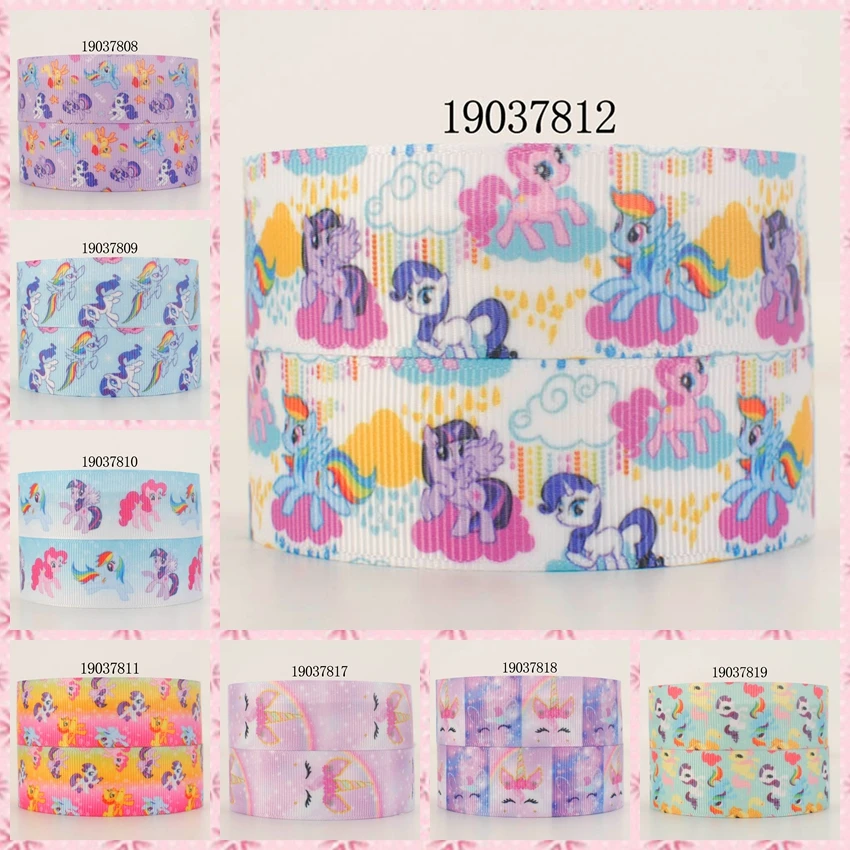 

New 50 yards my little pony pattern ribbon printed grosgrain cartoon ribbon 19037809