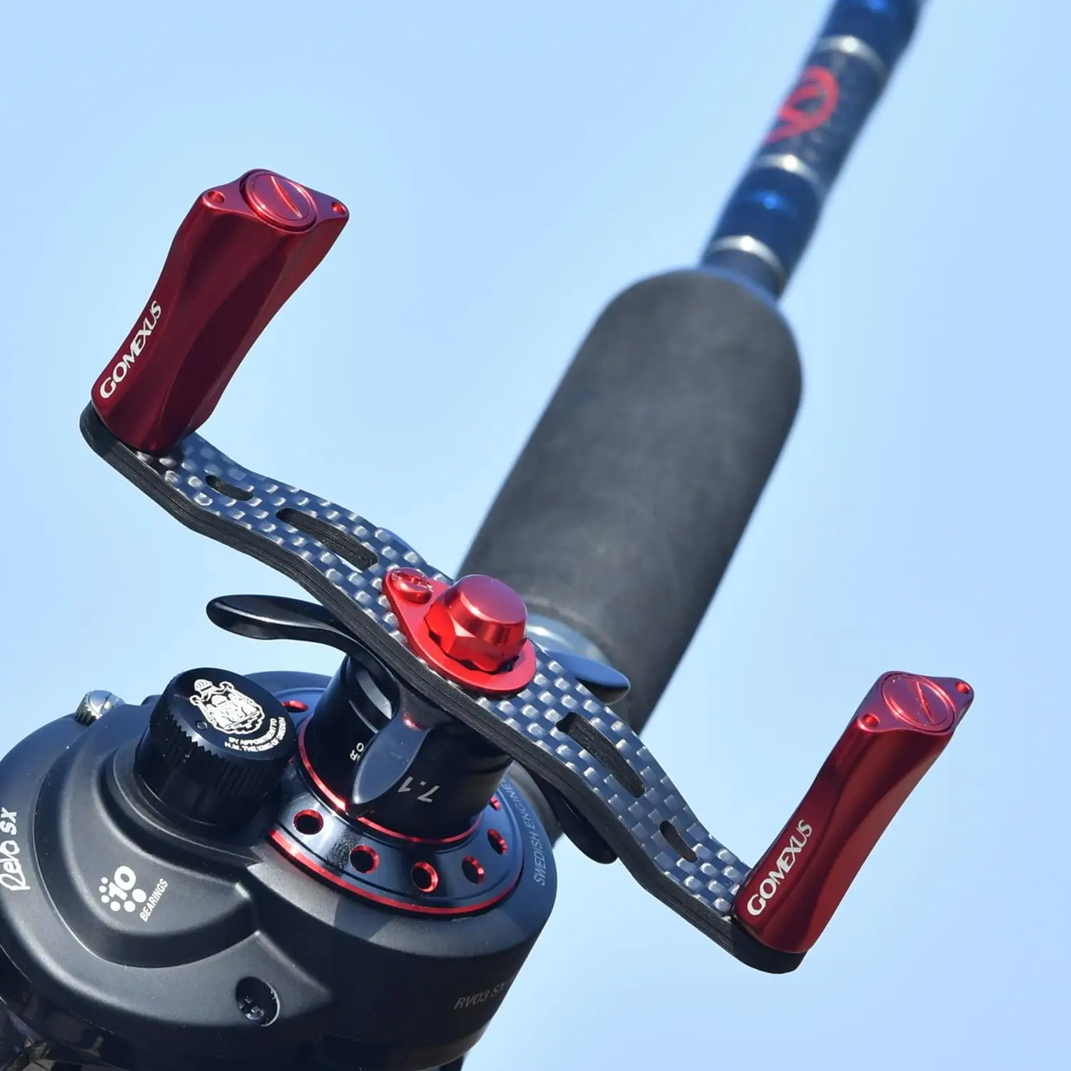 Power Handle Carbon Fiber For Shimano Daiwa Abu Garcia lews Quantum Baitcasting Round Reel As Description
