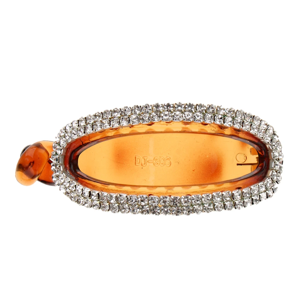 2pcs Women Lady Hollow Rhinestone Hair Banana Clip Ponytail Holder Clamp Crystal Hair Accessories Black Brown