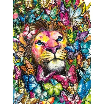 

5D Diy diamond painting cross stitch multicolor lion Butterfly Full Square/round Diamond embroidery Needlework Rhinestone Crafts