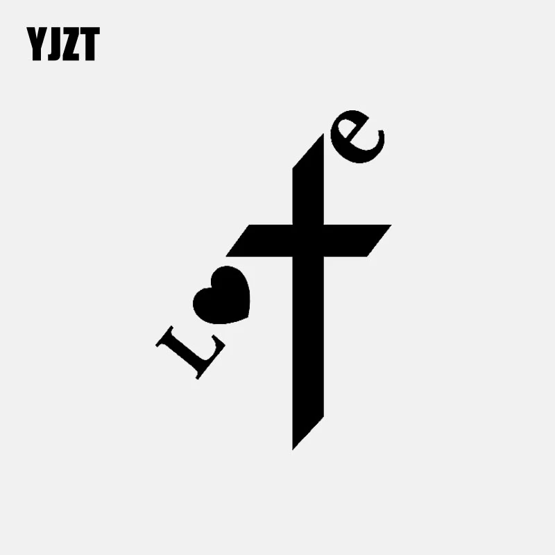 picture Love Heart Cross Jesus Photos yjzt 9 2cm 13cm love heart cross jesus vinyl decal car sticker christian faith church christ black silver c3 1334