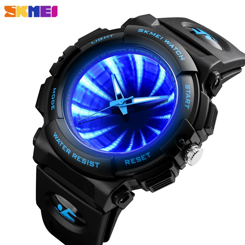 Лидирующий бренд SKMEI Мужские кварцевые часы водонепроницаемые спортивные наручные часы Роскошный задний светильник светодиодный часы модный мужской браслет Reloj Hombre