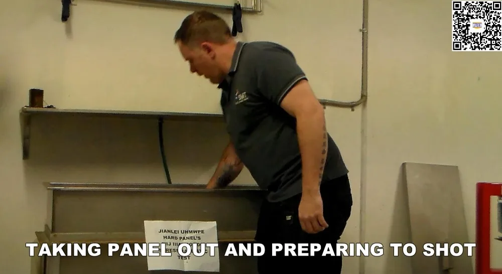 

NIJ IIIA 0101.06 Rated Ultra Light Weight Hard PE Panel Testing Video