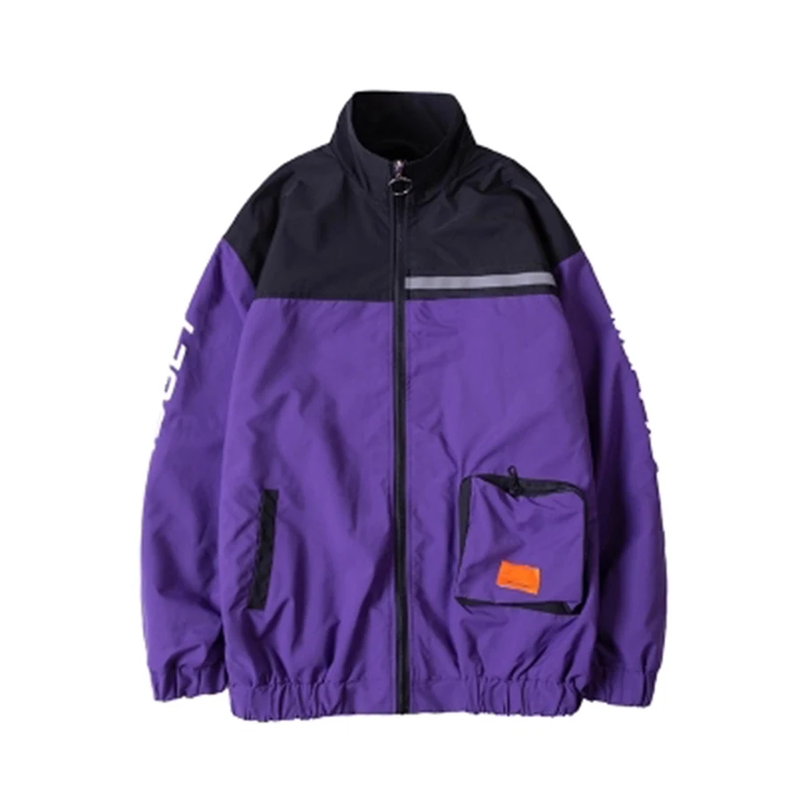 Autumn Winter Fashion Zipper Reflective Strip Jackets Men Sportswear