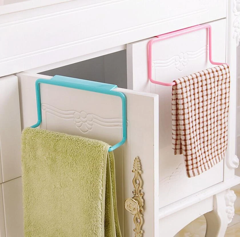 

New kitchen Towel Hanging Rack Holder Rail Organizer Free Nail Door Back Rack Bathroom Kitchen Cabinet Cupboard Hanger