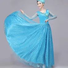 Free ship women ladies pink/yellow/blue flower embroidery sequined dress event Dresses fairy dressparty dance stage performance