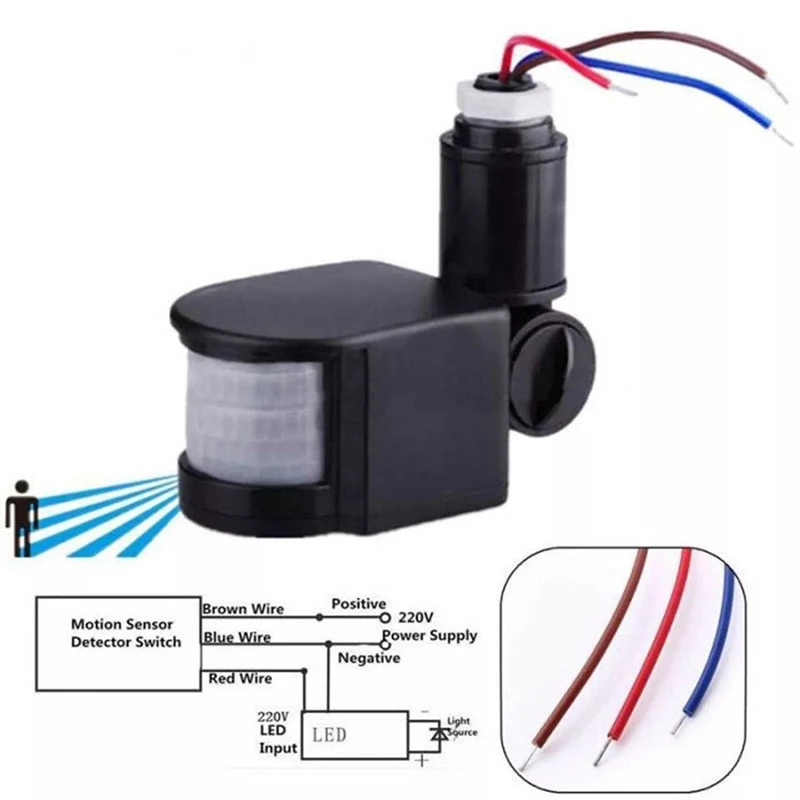 Открытый движения Сенсор AC85-265V 220V 110V Светодиодный прожектор PIR инфракрасный датчик движения 180 градусов вращающийся переключатель датчика детектора