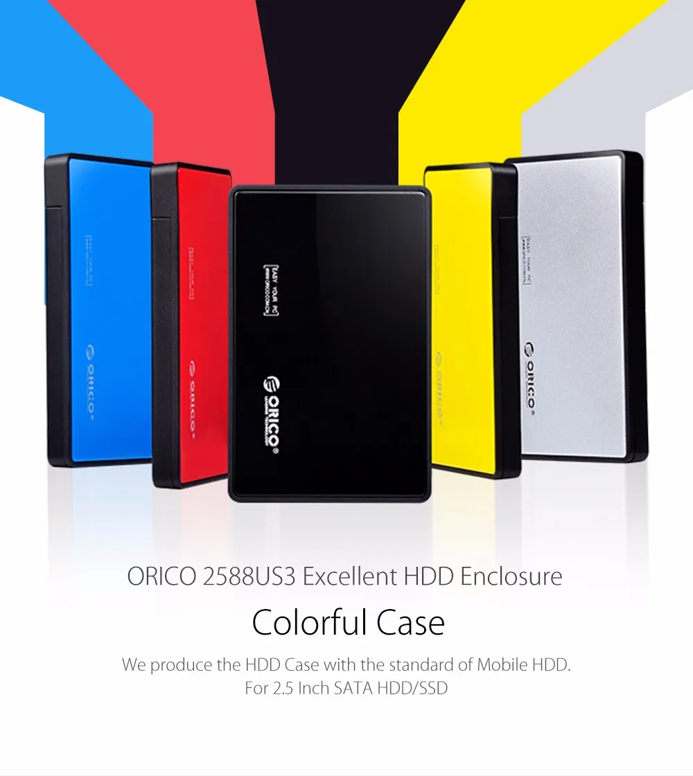 Чехол для жесткого диска ORICO 2588US3-BL 2,5 дюйма Sata для USB 3,0 HDD SSD чехол без инструментов 2,5 жесткий диск адаптер для ноутбука