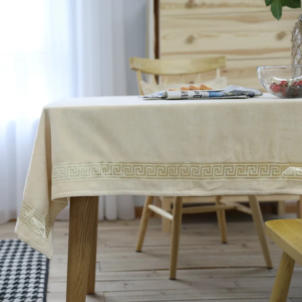 

WLIARLEO Beige Solid Tablecloth Japan Style Table Cloth Thicker Soft Velvet Dining table cover Table Cloths manteles para mesa