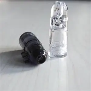 

Ultimate Snuff Bullet Acrylic Clear with Clear Bottoms Compact Design Acrylic Plastic Snuff Bullets Adorable